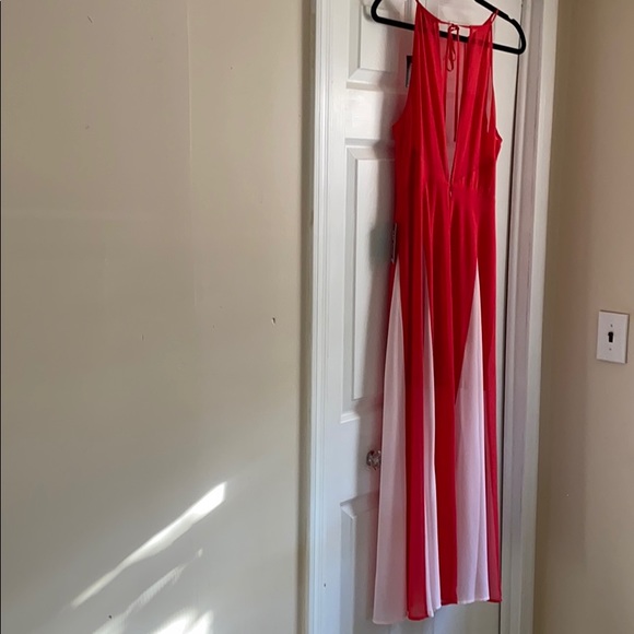 Express High Neck Godet Sleveless Maxi Dress - Picture 7 of 8